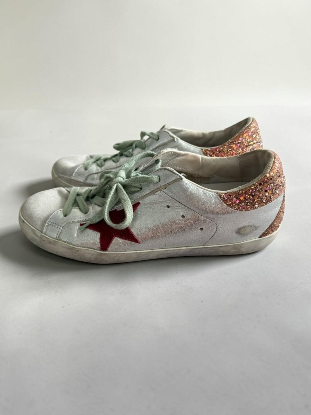 GOLDEN GOOSE Women’s Glitter Superstar Sneakers Size US 10 / 40